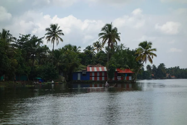 Kerala India Circa October 2017 Backwaters Network Brackish Lagoons Lakes — 图库照片