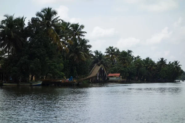 Kerala India Circa Oktober 2017 Backwaters Nätverk Bräckta Laguner Sjöar — Stockfoto