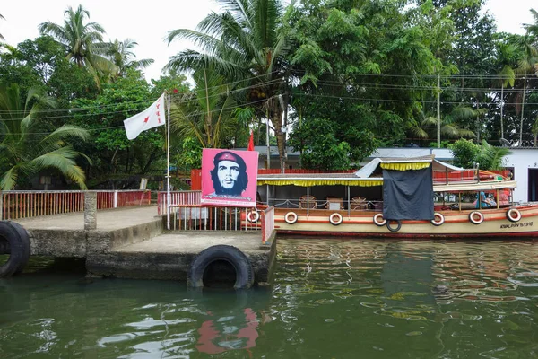 Kerala Índia Circa Outubro 2017 Rede Lagunas Salobras Lagos Canais — Fotografia de Stock