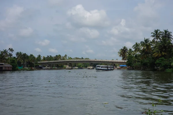 Kerala India Circa Říjen 2017 Odlehlá Síť Brakických Lagun Jezer — Stock fotografie