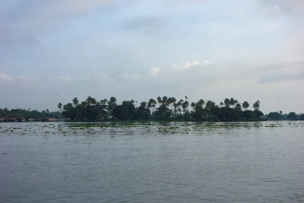 Backwater Síť Brackish Laguny Jezera Kanály Řeky Kerala Indie — Stock fotografie