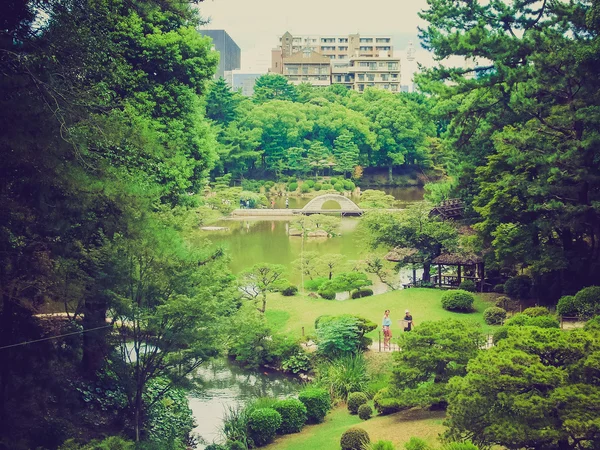 Retro-look Hiroshima Shukkeien tuinen — Stockfoto