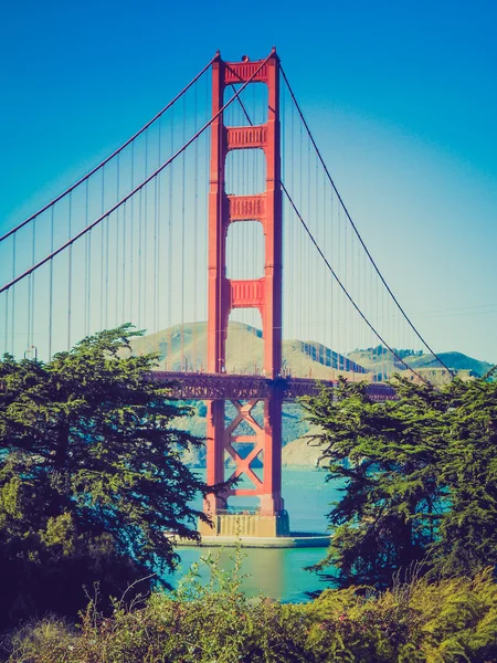 Retro görünüm golden gate Köprüsü san Francisco — Stok fotoğraf