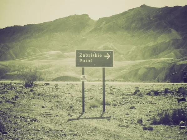 Retro-look zabriskie point in death valley — Stockfoto