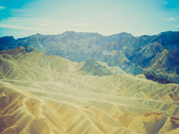 Retro-look zabriskie point in death valley — Stockfoto