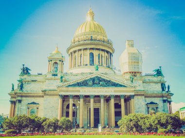 Retro görünüm Saint Isaac Katedrali, Saint Petersburg