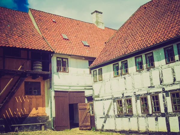 Retro görünüm Danimarka aarhus tarihi kent — Stok fotoğraf