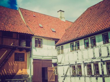 Retro görünüm Danimarka aarhus tarihi kent
