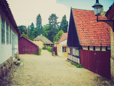 Retro görünüm Danimarka aarhus tarihi kent