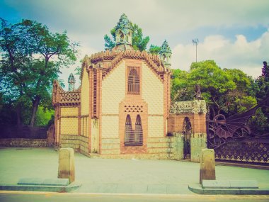 Retro görünüm finca guell Parkı