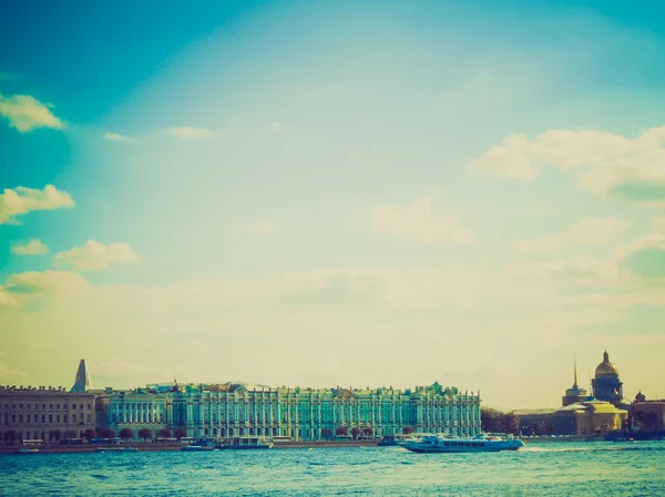 Retro look Winter Palace in St Petersburg Russia — Stock Photo, Image