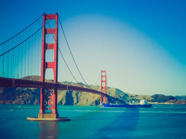 Retro look Golden Gate Bridge in San Francisco — Stock Photo, Image