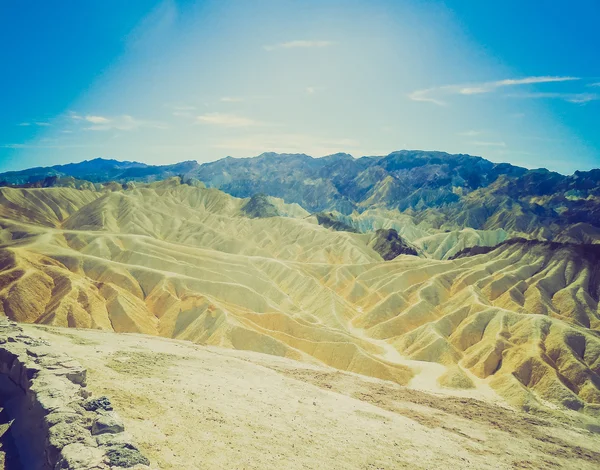 Retro-look zabriskie point in death valley — Stockfoto