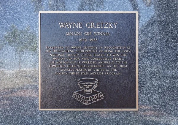 Wayne Gretzky μνημείο στο Έντμοντον — Φωτογραφία Αρχείου