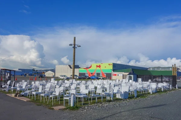 185 lege stoelen in Christchurch — Stockfoto