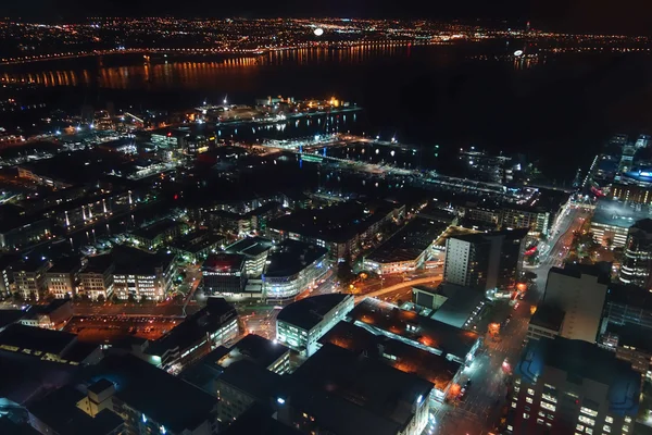 Pohled z Aucklandu v noci — Stock fotografie