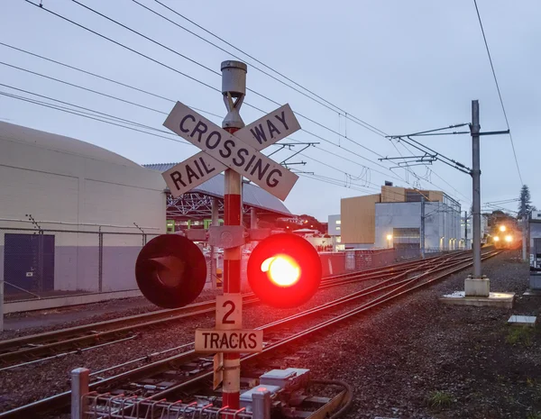 Bahnübergangsschild — Stockfoto