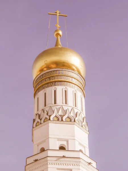 Retro looking Ivan the Great Belltower in Moscow — Stock Photo, Image