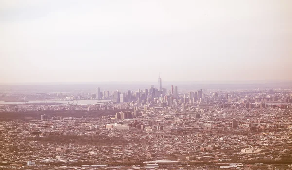 Rétro vue aérienne de NY — Photo