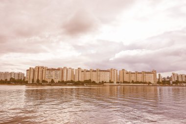 St Petersburg'da Neva Nehri seyir retro