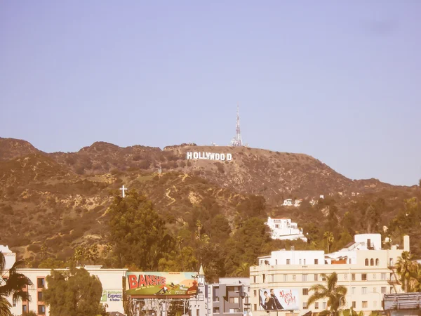 Retro pohledu Hollywoodu Los Angeles — Stock fotografie