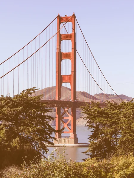 Ponte Golden Gate com vista retro em São Francisco — Fotografia de Stock