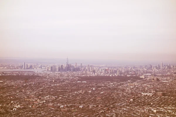 Vista aérea de Nueva York de aspecto retro —  Fotos de Stock