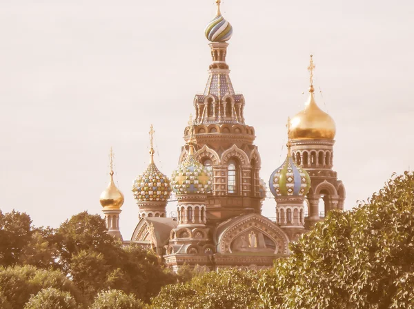 Retro looking Church on Spilt Blood in St Petersburg — Stock Photo, Image