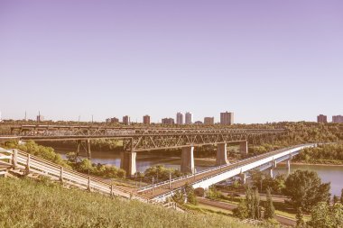 Edmonton içinde Kuzey Saskatchewan Nehri seyir retro