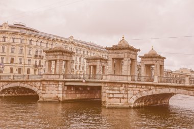 St Petersburg'da Neva Nehri seyir retro