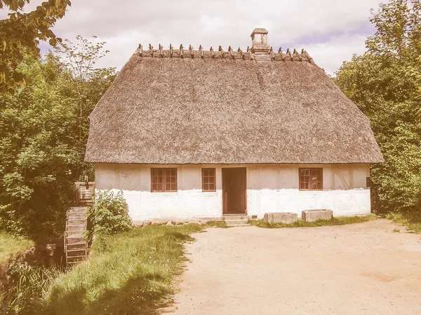 Retro op zoek oude binnenstad van Aarhus in Denemarken — Stockfoto