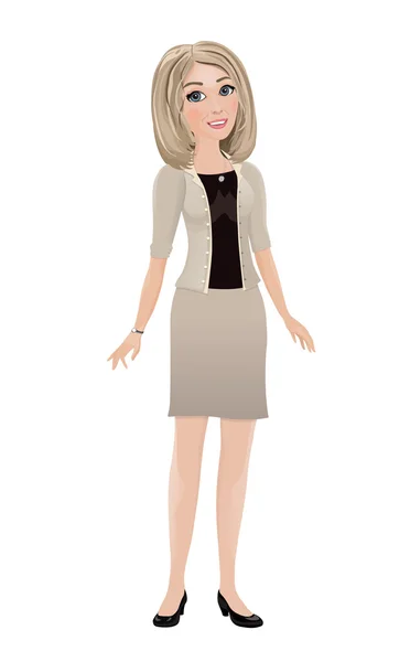 Business Woman in a Light Suit - Stok Vektor