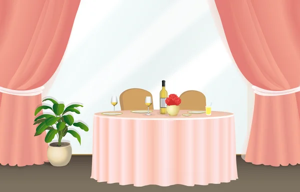 Mesa en un restaurante de París — Vector de stock