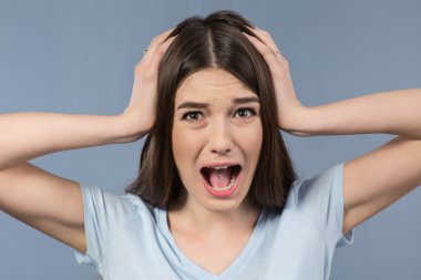 Sıkıntılı kız stres sahip