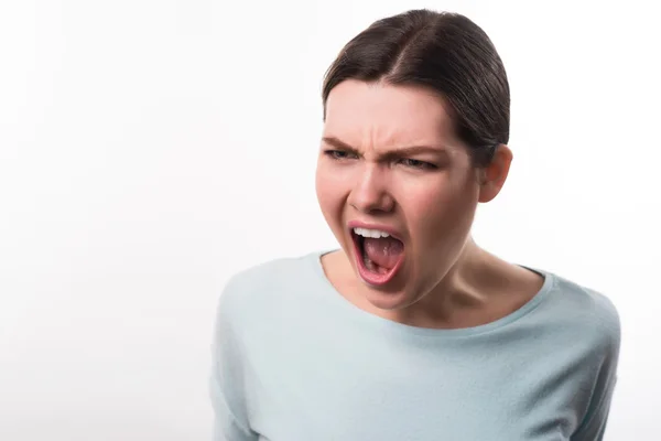 Naštvaná dívka křičí — Stock fotografie