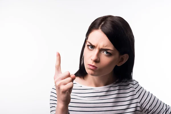 Cheerless girl giving commands — Stock Photo, Image