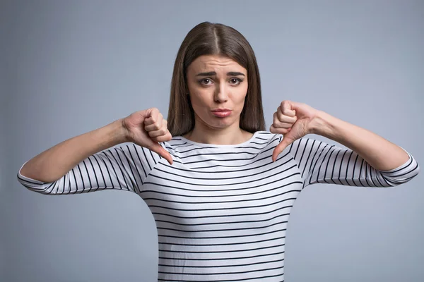 Nice girl showing disapproval — Stock Photo, Image