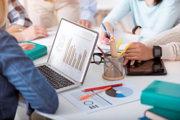 Group of students involved in studying — Stock Photo, Image