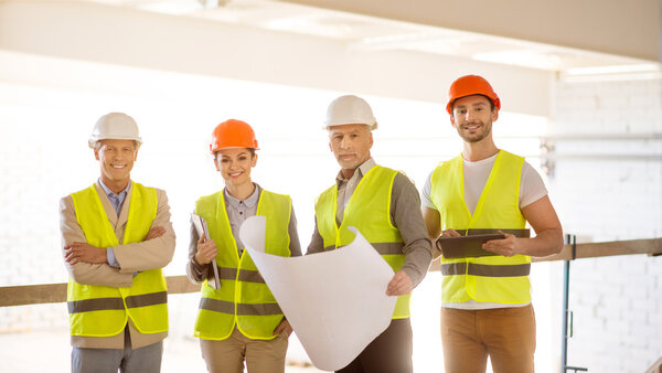 Construction workers. Team of project