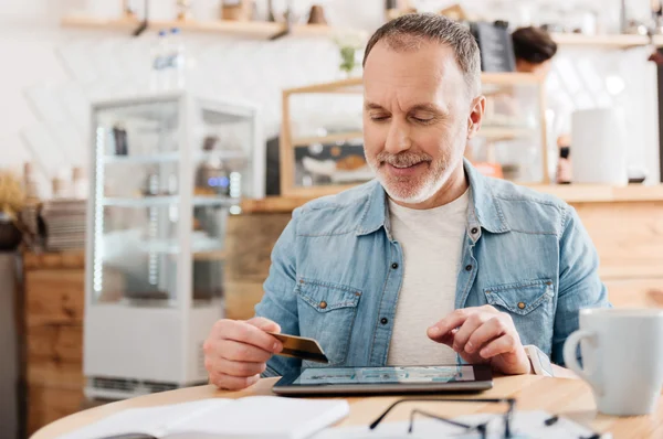 Man being in a cafe — Stock Photo, Image