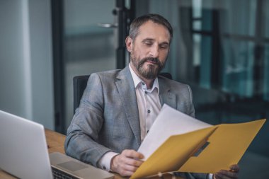 Belgeye bakan memnun iş adamı