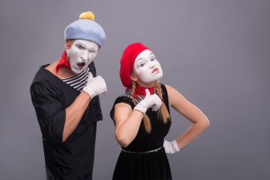 Mimes showing that they are dangerous threating clipart