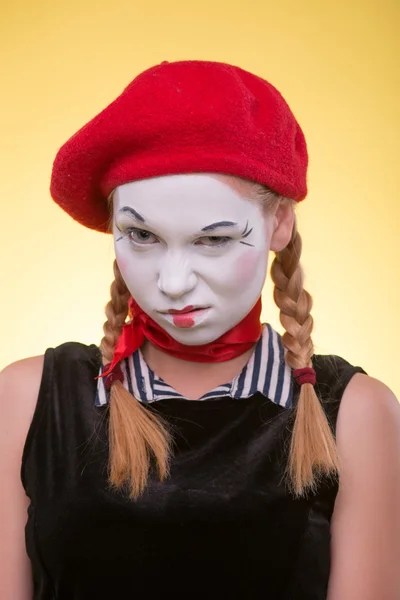 Portret van vrouwelijke mime — Stockfoto