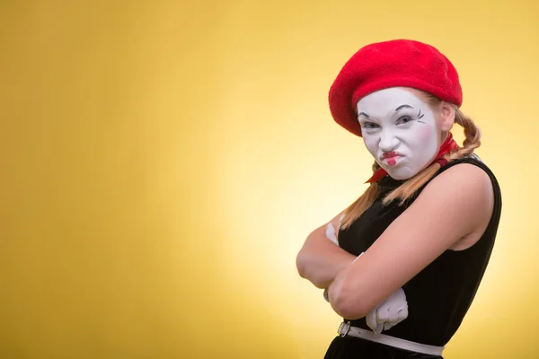 Portret van vrouwelijke mime — Stockfoto