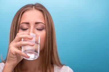 Girl drinking clean water clipart