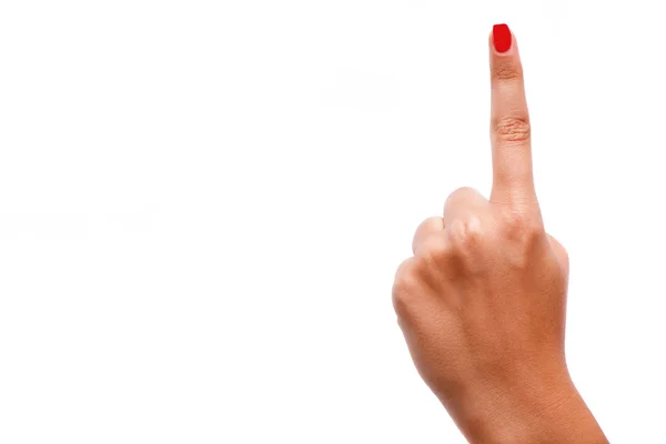 Woman hand showing us the number one — Stock Photo, Image