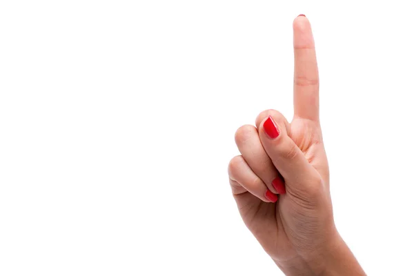 Woman hand showing us the number one — Stock Photo, Image