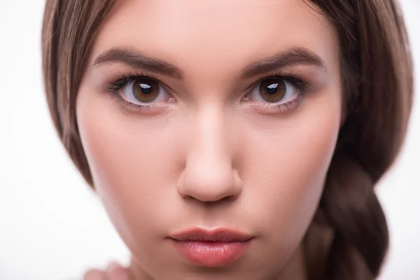 Beautiful  girl expresses  different emotions — Stock Photo, Image