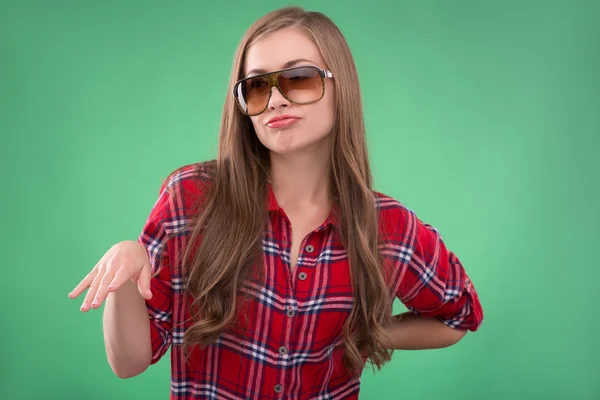 Brown haired girl in glasses — Stock Photo, Image