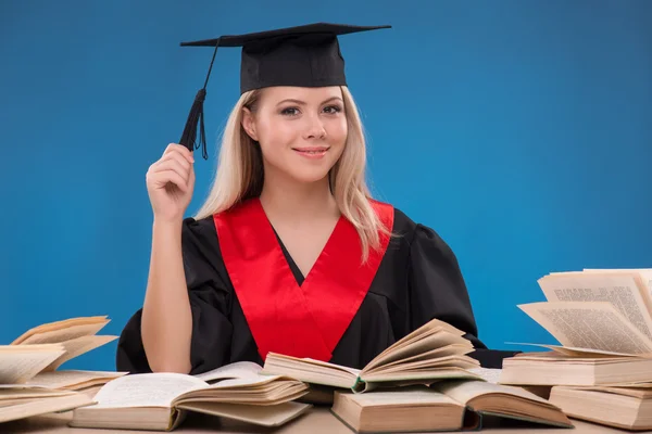 Student girl with  books — Stock Photo, Image